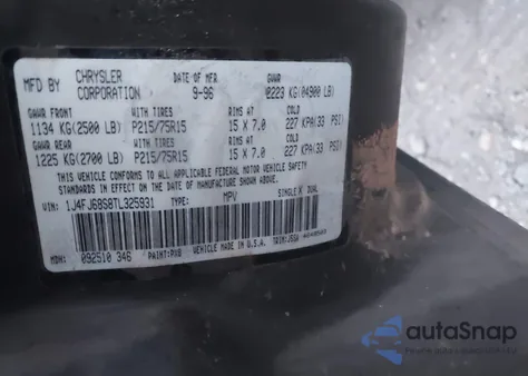 1996 Jeep Cherokee Sport/Classic from USA, damaged, VIN 1J4FJ68S8TL325931